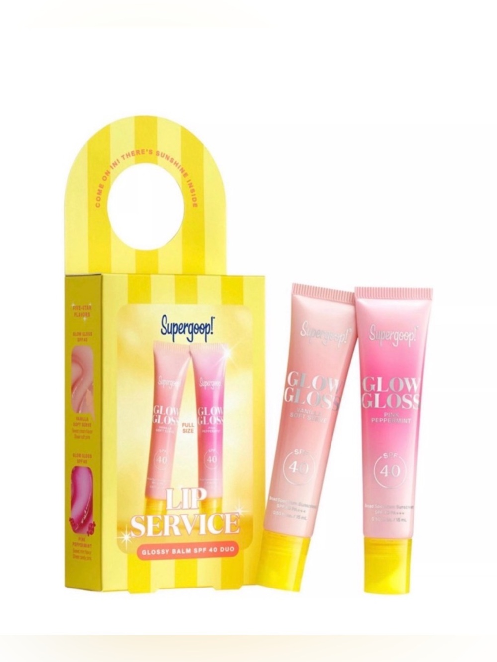 Supergoop! Glow Gloss Lip Service Glossy Balm SPF 40 Duo - Pink